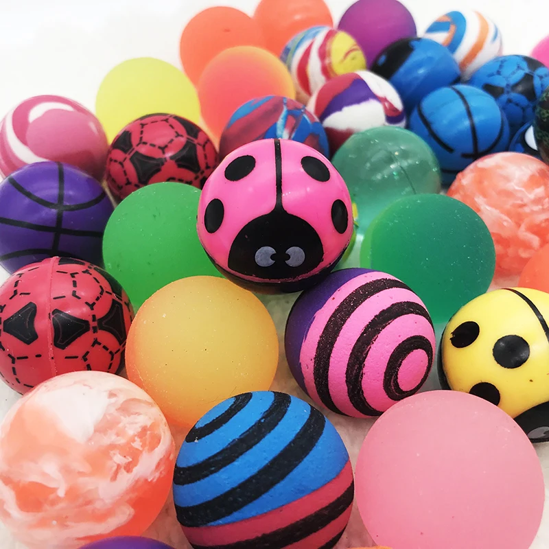 Bouncy Balls 30mm Colorful Rubber Jumping Bouncing Ball Kids Elastic