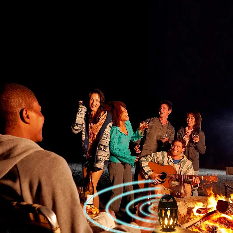 Speaker LED Flame-Torch Light Wireless-Player Portable Bluetooth Outdoor