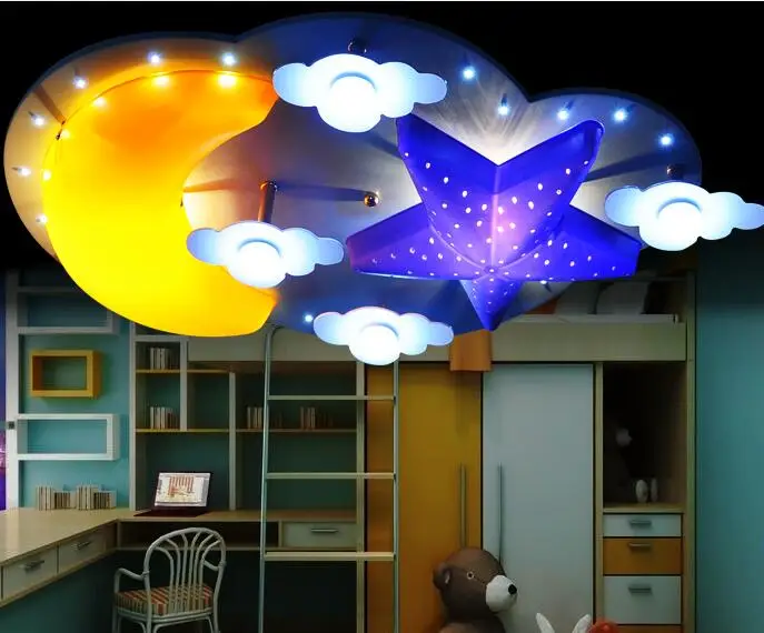 

Children lamp Children's room ceiling light Creative Star Moon protection cartoon boys and girls bedroom lamps ZH ET9