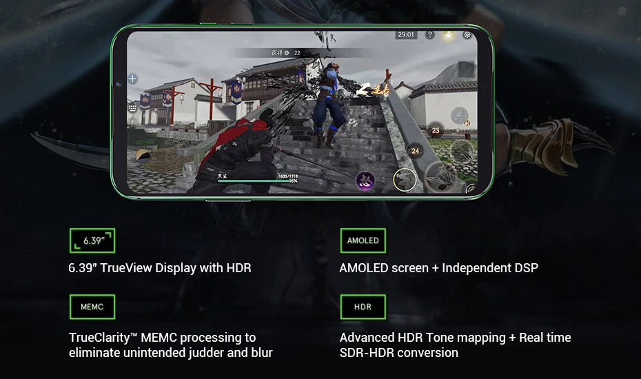 Xiaomi Black Shark 2, 8 ГБ ОЗУ, 256 Гб ПЗУ, игровой телефон Snapdragon 855, четыре ядра, 6,39 дюйма, AMOLED FHD+ экран, мобильный телефон, камера 48 МП