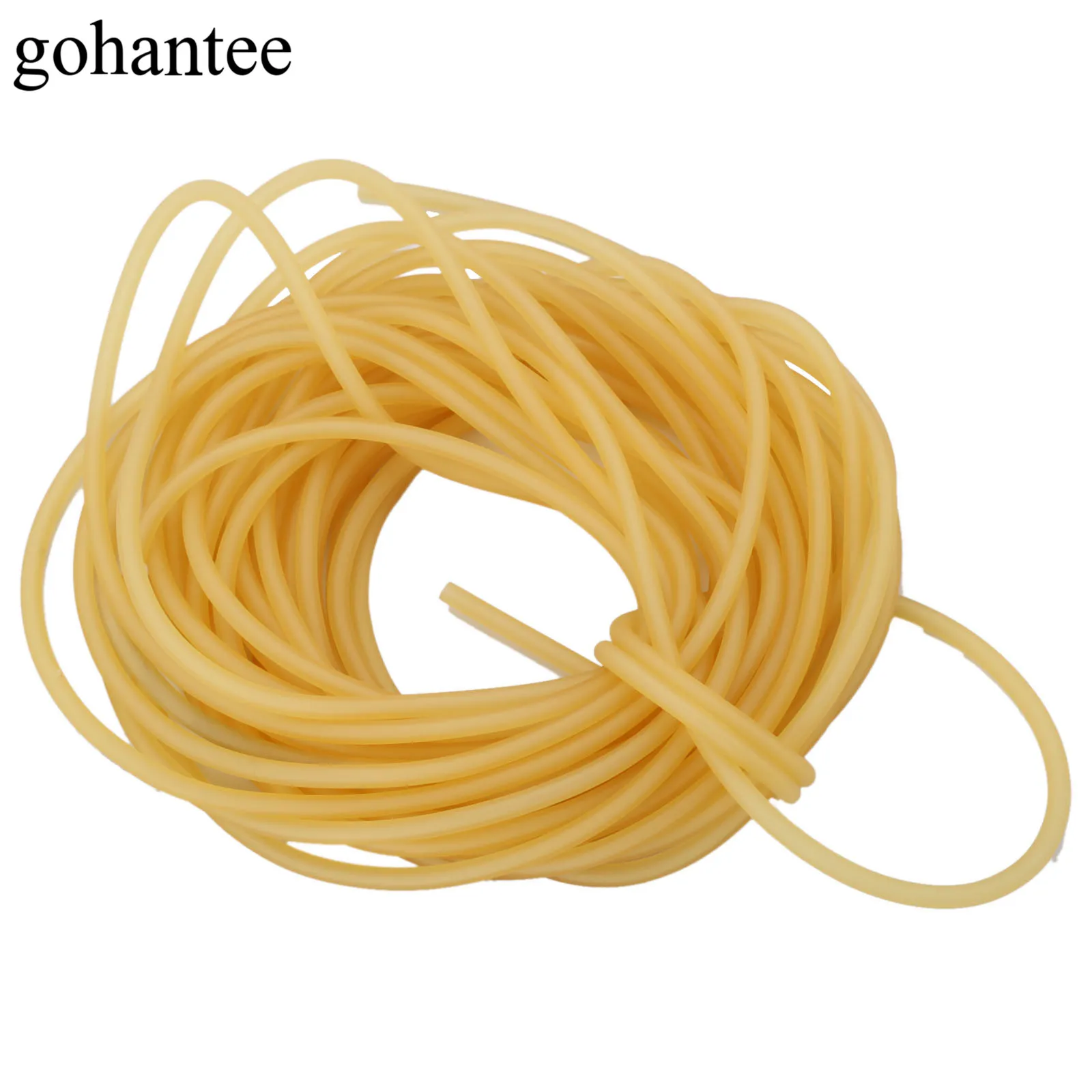 

gohantee Yellow 10M Natural Latex Rubber Tube Elastica Bungee for Hunting Slingshot Catapult 1.6mmX3.6mm 1636 Rubber Bands Tubes