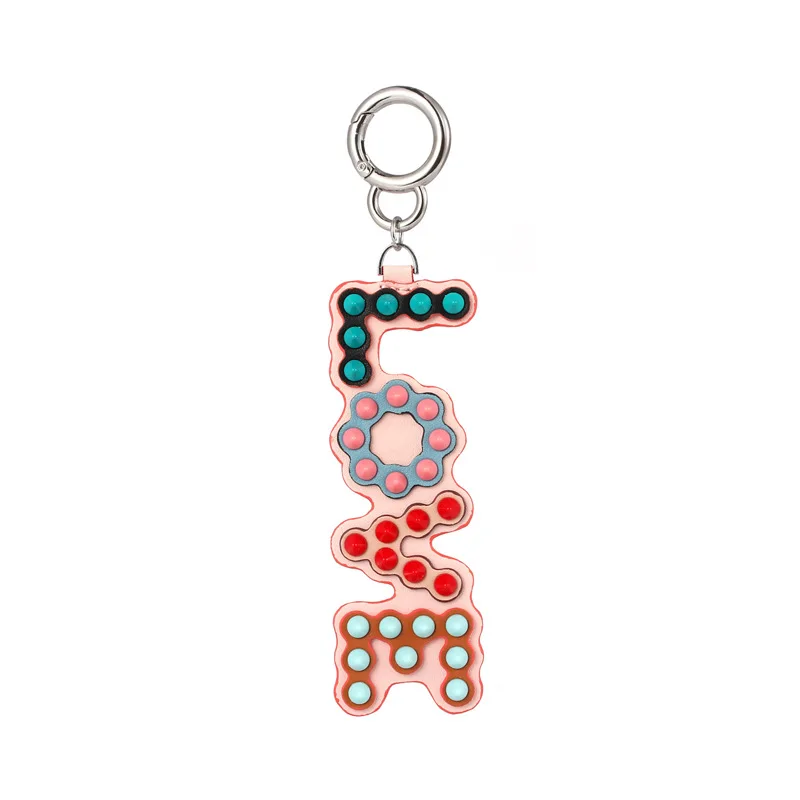 RTATD Genuine Leather Rivet LOVE Letter Design Pendent Bags Lightweight Organizers Fashion Bag Accessories B113