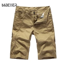 NIBESSER мужские шорты кэжуал летние однотонные мешковатые шорты военные на молнии карго шорты мужские s тактические шорты плюс размер одежда