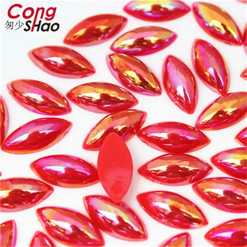 Cong shao 300 шт 7*15 мм AB Красочные Acrylic Форма Акриловые стразы камни и кристаллы Flatback DIY для костюм ручной работы CS447 - Цвет: Red AB