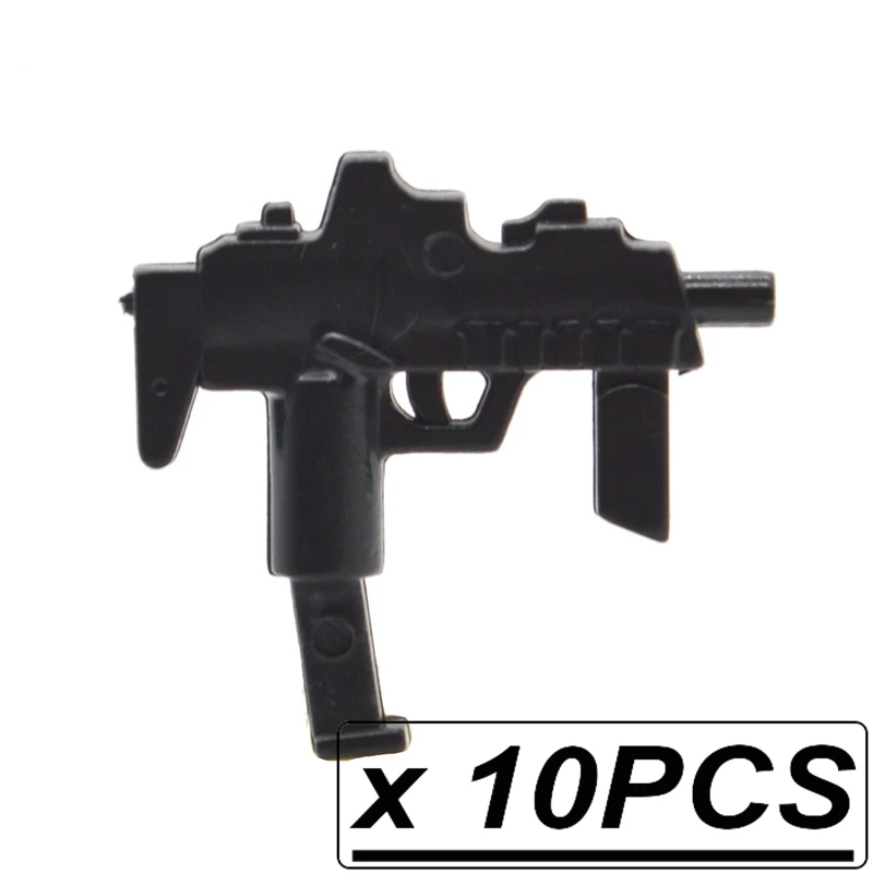 10 шт./лот WW2 военное оружие MP5KS армии Книги об оружии M249 SG552-S M4A1 M14A часть строительные блоки аксессуары игрушки для детей - Цвет: CPJ30072 MP7