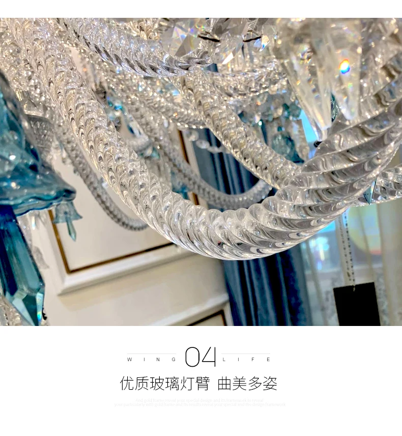 Современный светодиодный хрустальный канделябр Baccarat crystal drop lighting роскошный отель Гостиная вилла Лофт люстра