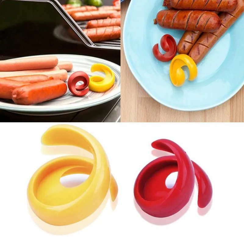 

2PCs Manual Fancy Sausage Cutter Spiral Barbecue Hot Dogs Cutter Slicer kitchen Cutting Auxiliary Gadget Fruit Vegetable Tools