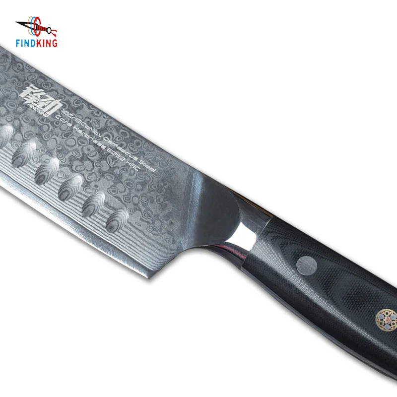 FINDKING G10 ручкой нож Дамаск 7 дюймов японский сантоку ножи 67 слоев дамасской стали
