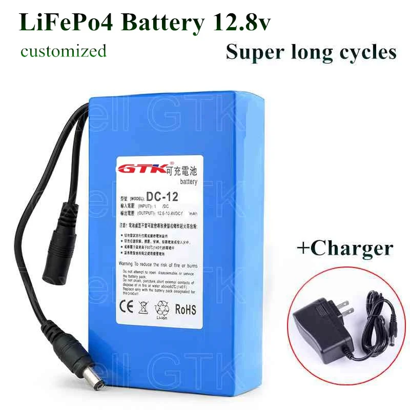 4s 12 8 V 5Ah 12V 5000 мА/ч 6Ah Портативный Перезаряжаемые литий Lifepo4 аккумулятор CCTV монитор