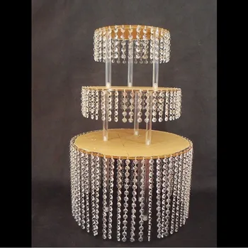 

3 layer Round Crystal Acrylic Wedding Cake Tray Stand Wedding Centerpiece Wedding Cake Display cupcake panTable Centerpiece