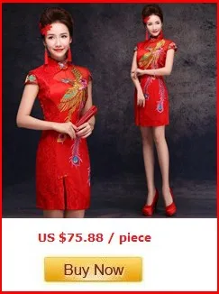 red short phoenix embroidered cheongsam qipao dresses bride chinese stand collar chipao women xxl (7)