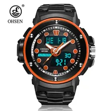 Новая мода OHSEN цифровой бренд кварцевые часы мужские 5ATM водонепроницаемые спортивные часы для улицы электронные военные светодиодный наручные часы Relogios