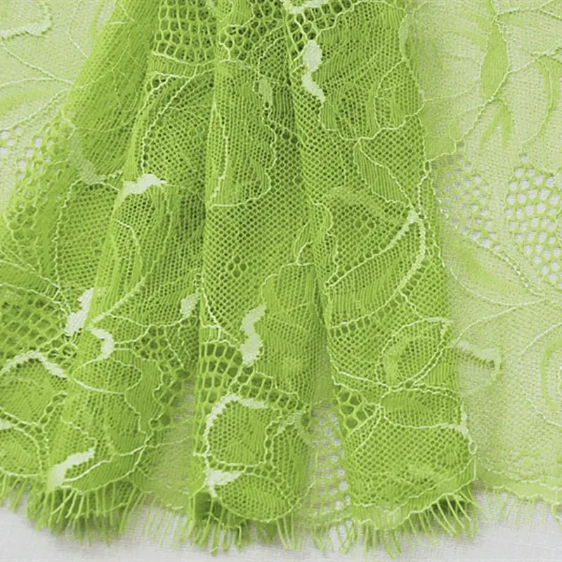 

19x155cm SOFT Green Jacquard Eyelash Lace Tape Embroidery Lace for Sewing Cloth DIY Skirt Dress Curtain Decoration Accessory