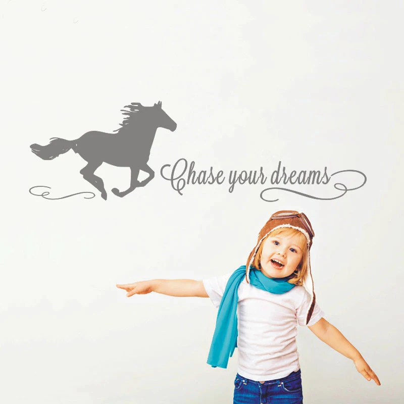 Chase-your-Dreams-Quotes-Wall-Decals-With-Horse-Sticker-Horse-Wall-Decals-Girls-Room-Decals-Cowgirl (1)