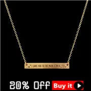 V Attract Wedding Bride Jewelry CZ Zirconite Geometric Pendant Necklace Vintage Simple LOVE Long Bar Choker Necklace