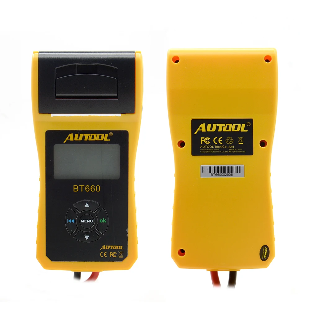 

New Arrival AUTOOL 12V Car Battery Load Tester with printer BT660/Multi-language Digital automotive battery tester