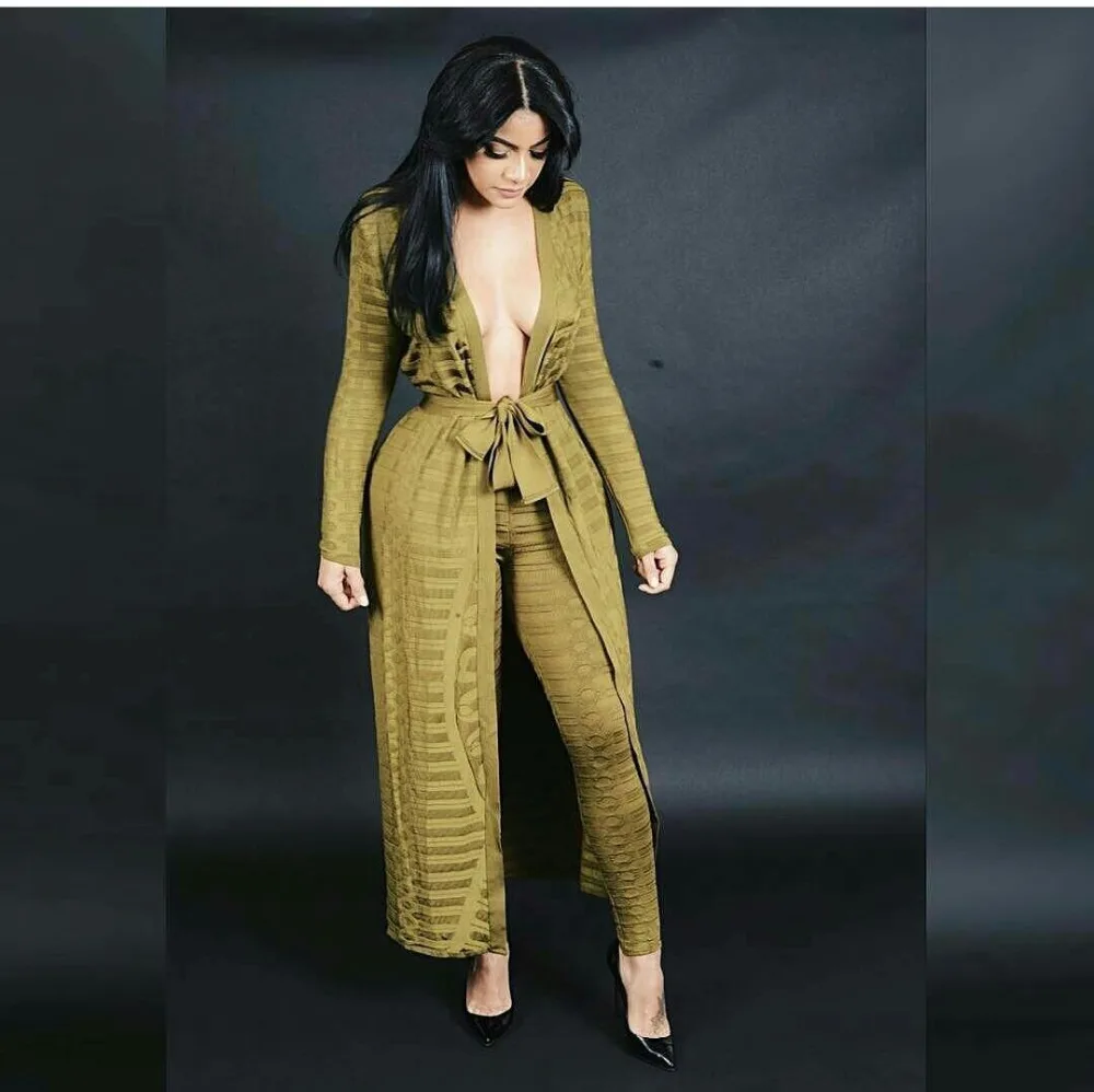 2018 Spring Celebrity Party Runway Women Coats Bandage Full Length Sets White Stereo Jacquard Women Basic Coat Wholesale