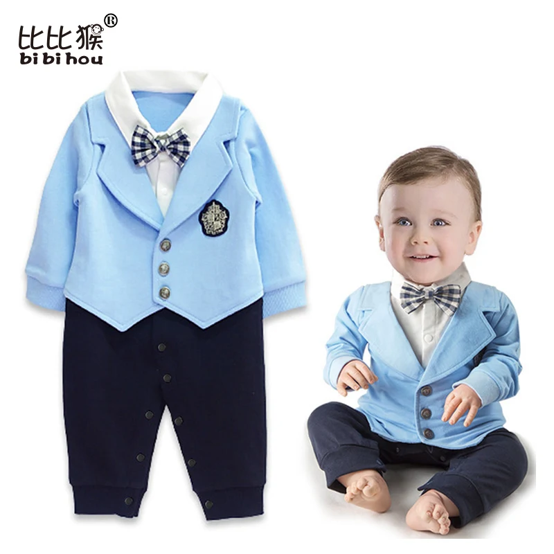 Одежда для маленьких мальчиков; roupa infantil; комбинезон с длинными рукавами; babykleding; Костюм Джентльмена для крещения; костюмы для малышей; Одежда для новорожденных