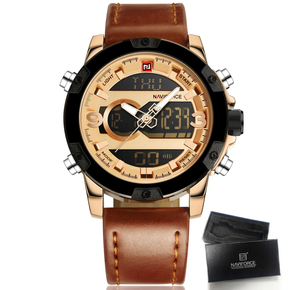 Prix pour NAVIFORCE Marque De Luxe Sport Montres Hommes Quartz LED Numérique En Cuir Horloge Homme Montre Militaire Montre Relogio Masculino navi force Prix pour NAVIFORCE Marque De Luxe Sport Montres Hommes Quartz LED Numérique En Cuir Horloge Homme Montre Militaire Montre Relogio Masculino navi force