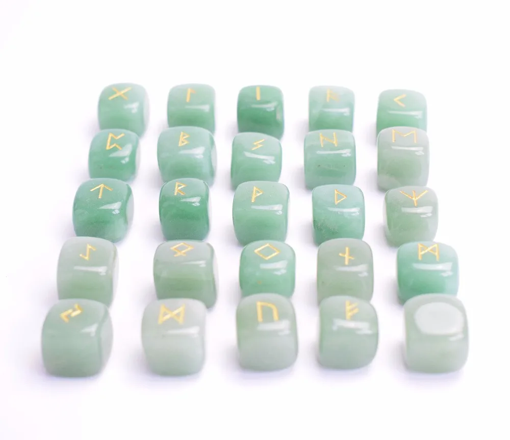 Green Aventurine Rune Stones (4)