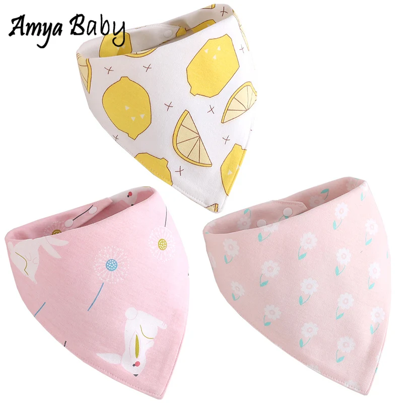 AmyaBaby 3pcs/lot 100% Cotton Baby Boy Girl Bibs Burp Cloths Triangle Newborn Stuff Baby Bibs Bandana Meal Feeding Baberos Bib