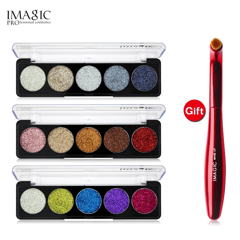 

IMAGIC 5 Colors Glitters Eye shadow Buy 3 Get 1 Gift 3pcs/set Get a Eyeshadow Brush gift
