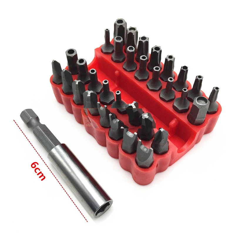 

33pcs Security Tamper Proof Torx Hex Magnetic Screw Driver Bits Set with Magnetic Holder for Hand Tool Set