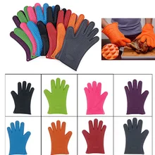 B 2 шт силиконовая духовка кухонная перчатка Толстая кулинарная рукавица для Гриль-барбекю прихватка жаростойкая перчатка для выпечки барбекю Кухонные гаджеты