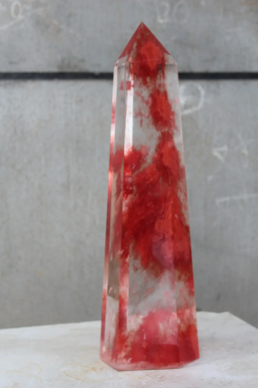 

(43cm) RED SMELT QUARTZ CRYSTAL WAND