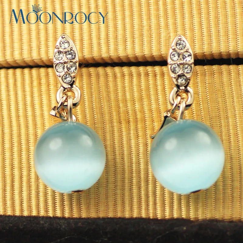 MOONROCY Модные ювелирные изделия винтажное розовое золото цвет опал серьги милые серьги для женщин девушек