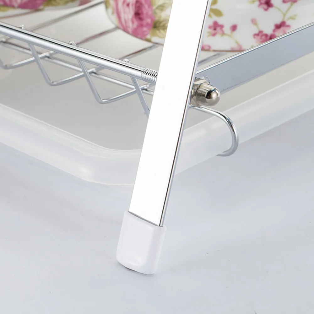 2 уровневый сушильный инструмент R образной формы для сушки посуды Хромированная