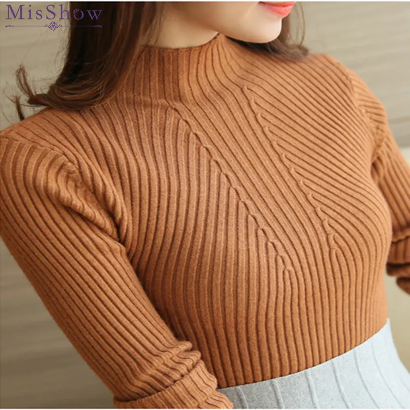 

Slim Turtleneck Women Knitted Pullovers Long Sleeve Sweater Basic Female Autumn Winter Sueter ladies Sweaters Pull Femme Hiver