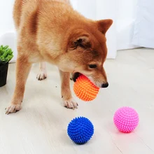 Pet Dog Squeaky Toy Funny Interactive Elasticity Soft Ball Chew Toy for Dog Tooth Clean Ball of Food Extra-tough Silicone Ball