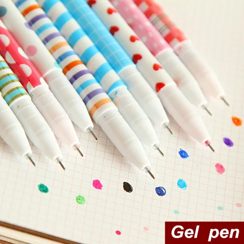 

100 Pcs/Lot Color Gel Pen NEW Pattern Wholesale Stationery Office Material School Supplies Coloridas Canetas Escolar