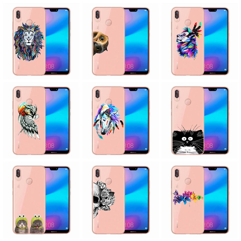 Case For Huawei Honor 7A 8A 8X 8C 9 10 Mate 20 P9 P10 lite/P8 Lite Y5 II Nova 3 Soft Paint Cartoon Lion TPU Cover AC654 |