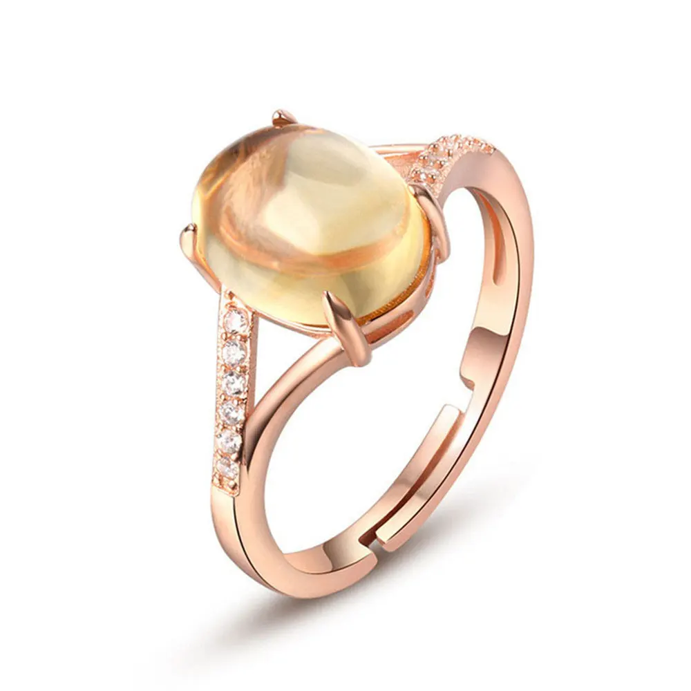 

Jewelry 100% Sterling Silver Ring Lovely Female Models Natural Crystal Open Design Ring Top Quality
