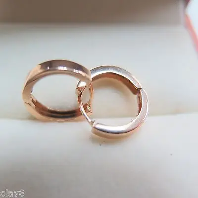 

Best Gift Pure Au750 18K Rose Gold Women's Lucky Smooth Hoop Earrings 1.5-2g