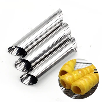 

5pc/set Stainless Steel Spiral Croissant Tubes DIY Baking Cones Horn Bread Pastry Making Mold Tool Cake Mold Dessert Supplies