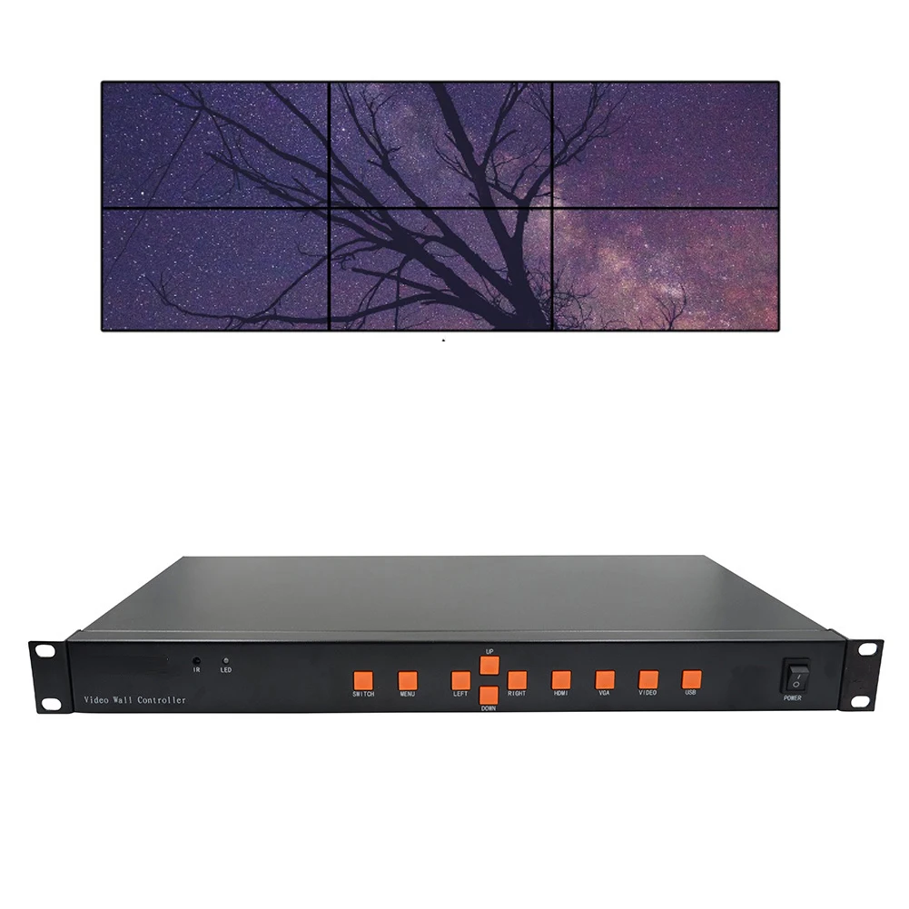 6 Channel Video Wall Controller 2x3 3x2 HDMI DVI VGA USB Video