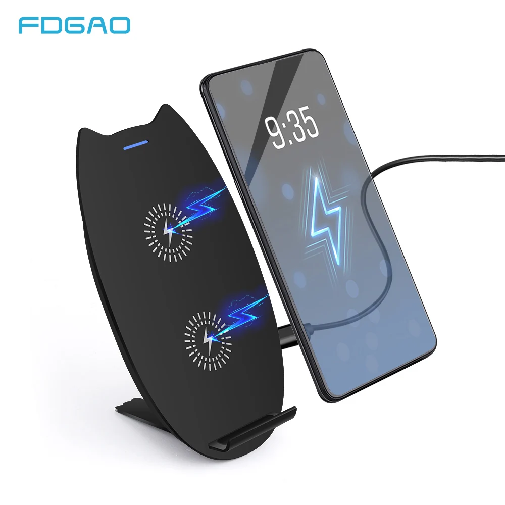 

FDGAO 10W Fast Wireless Charger USB Charging Pad Cartoon Mobile Phone Holder For iphone X XS MAX XR 8 Plus For Samsung S10 S9 S8