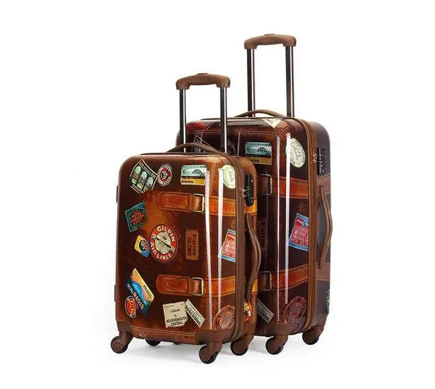 20,24 новое британский материал пк ретро чемодан ретро valiz старинные прокатки багаж