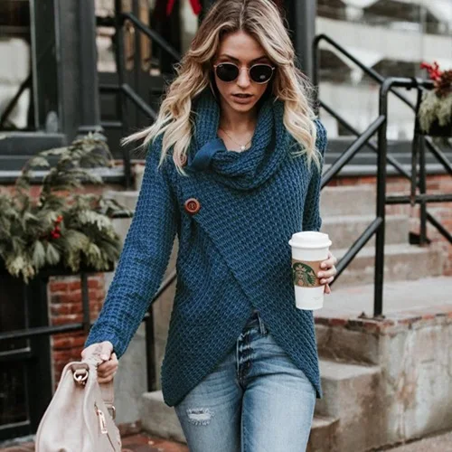 

Sweaters Fashion 2018 Women Winter Clothes Autumn Plus Size Round Neck Pullover Knit Sweater Women Tops Bottom Shirt Sweater