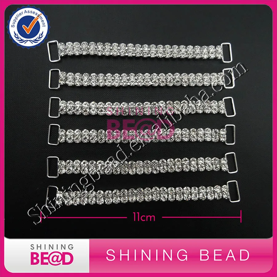 

FREE SHIPPING! Two Rows Sliver Rhinestone Bikini Connector Wholesale,High Quality Two Rows Smooth Rhinestone Connector,50pcs/lot