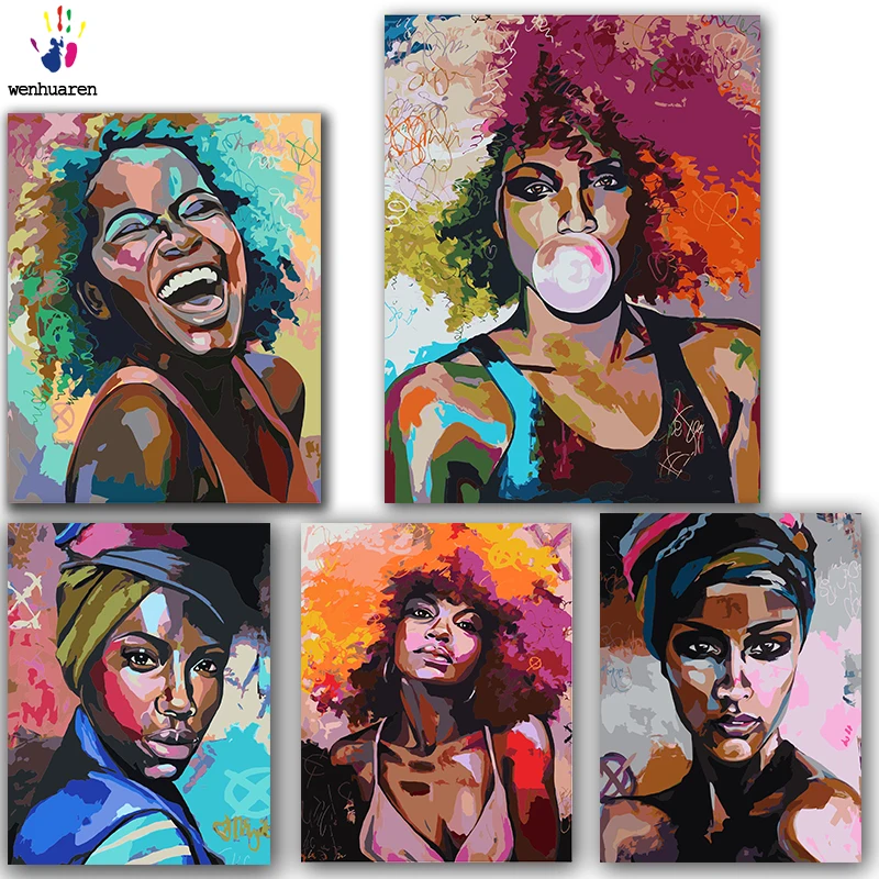 

DIY colorings pictures by numbers with colors Character abstraction painting drawing painting by numbers framed Home