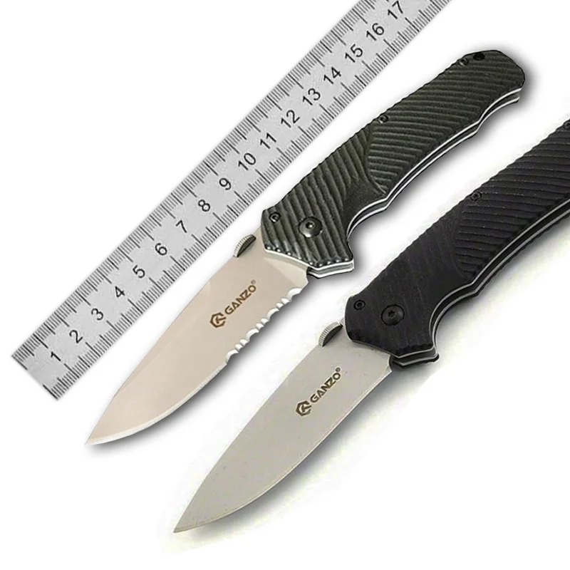 Ganzo G716-S F716-S G716 F716 58-60HRC 440C зубчатым лезвием G10 Ручка складной Ножи Открытый