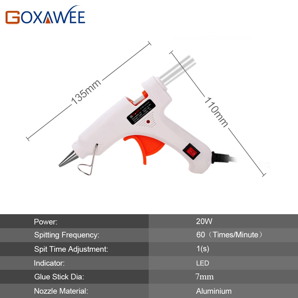 Goxawee 34 шт. высокотемпературный термоклеевой пистолет с 11 мм клеевые палочки промышленные мини-инструменты для ремонта дома DIY Набор клеевого пистолета