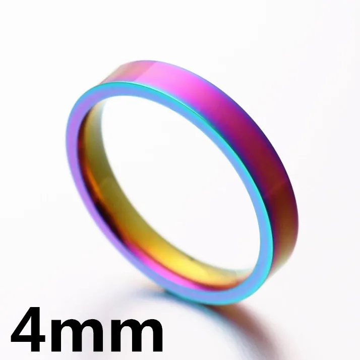 Классические мужские и женские радужные красочные кольца из титановой стали обручальное кольцо Ширина 2 4 6 8 мм Размер 6-12 подарок WTR93 - Цвет основного камня: 4mm JR2232RB
