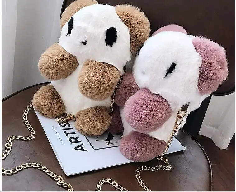 Best New Women Cute Cartoon Plush Panda Shoulder Bag fashion Personality  Animal crossbody bag trends women backpack 5