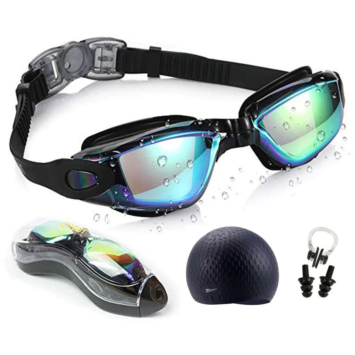 Men Swimming Glasses Anti fog UV Silicone Waterproof Swim Caps Long Hair Eyewear Swim Goggles Case Nose Earplug Diving Equipment ipl safety glasses eye protective goggles ipl 3 1 190nm 2000nm ce for laser hair removal treatment and laser cosmetolog