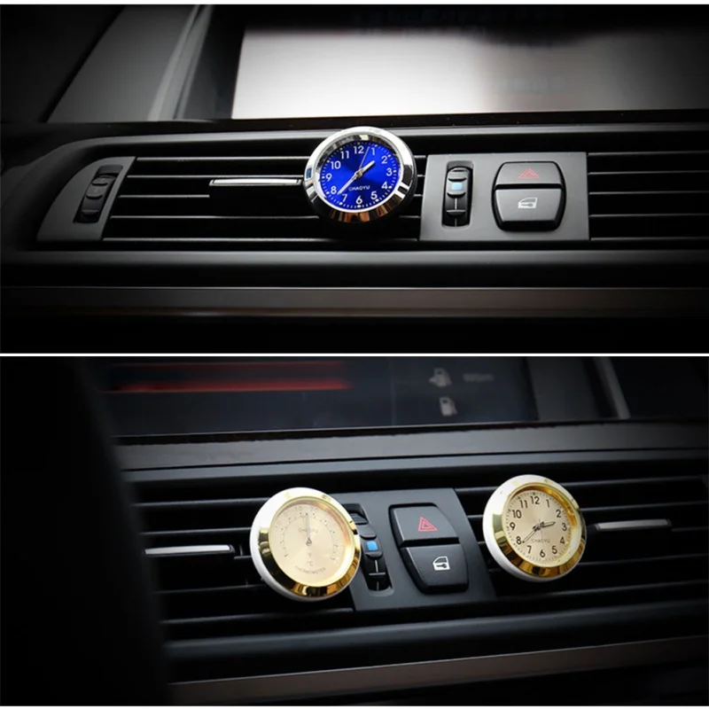 Новый освежитель воздуха в автомобиль часы светящиеся украшения красивое моделирование автомобильные часы-термометр интерьера CZ
